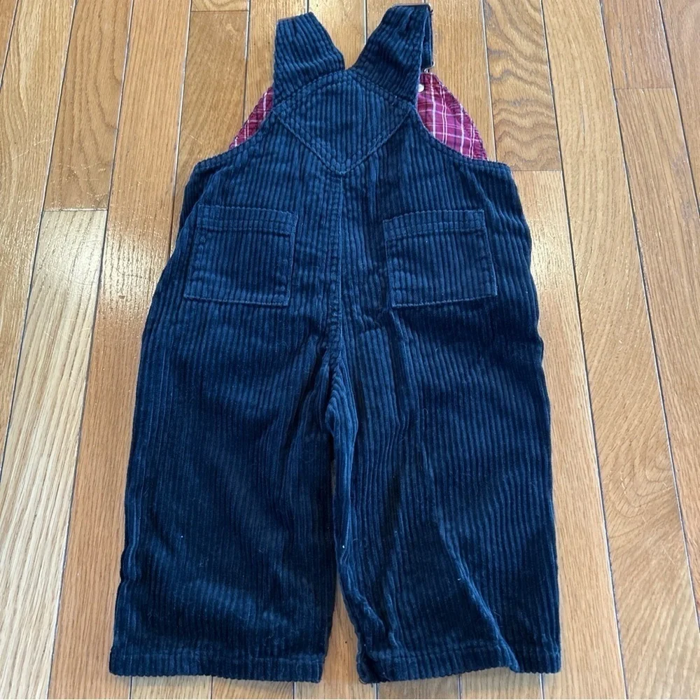 Vintage 2004 Gymboree Infant Boys 6-12 Months Black Corduroy Overalls